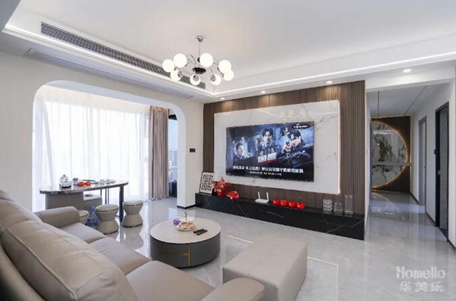 118㎡三居室，淺色調演繹現(xiàn)代魅力，體驗功能美學現(xiàn)代三居室